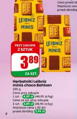 Herbatniki Leibniz minis choco Bahlsen