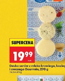 Deska serów z mleka krowiego, koziego i owczego Gourmês