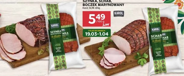 Szynka, schab, boczek marynowany Karol