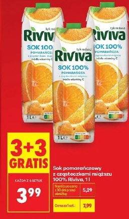 Sok pomarańczowy z cząsteczkami miąższu 100% Riviva