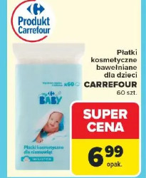 Płatki kosmetyczne bawełniane dla dzieci Carrefour