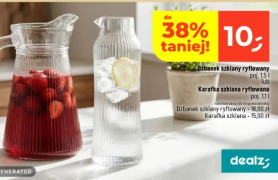 Karafka szklana ryflowana