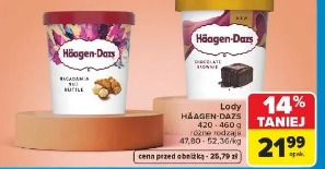 Lody Häagen-Dazs macadamia brittle, chocolate midnight