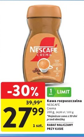 Kawa rozpuszczalna NESCAFÉ Crema