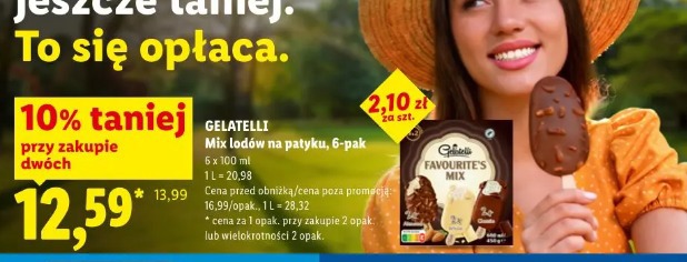 Gelatelli Mix lodów na patyku, 6-pak
