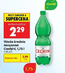 Woda średnio nasycona Cechini, 1,75 l