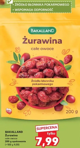 Bakalland Żurawina całe owoce