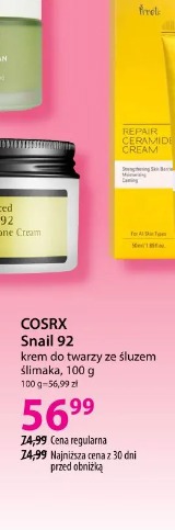 COSRX Snail 92 krem do twarzy ze śluzem ślimaka