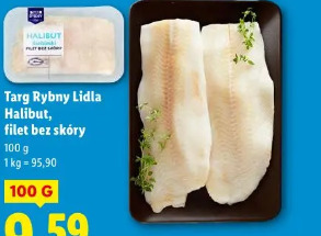 Targ Rybny Lidla Halibut, filet bez skóry
