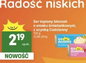 Ser topiony bloczek o smaku śmietankowym, z szynką Codzienny