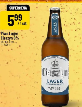Piwo Lager Cieszyn 0%