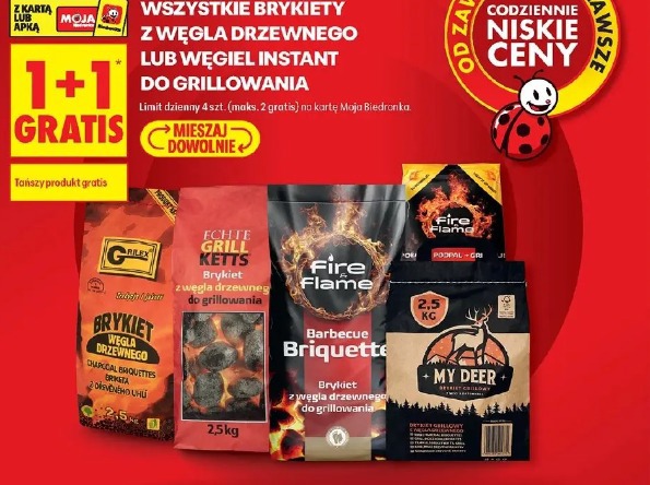 Wszystkie brykiety z węgla drzewnego lub węgiel instant do grillowania