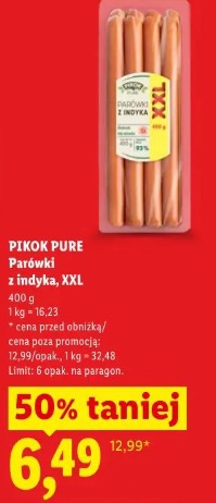 Pikok Pure Parówki z indyka, XXL