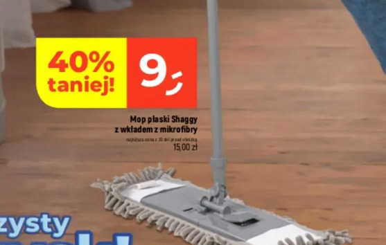 Mop płaski Shaggy z wkładem z mikrofibry