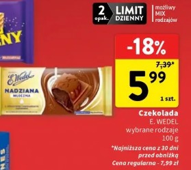 Czekolada E. Wedel nadziana mleczna