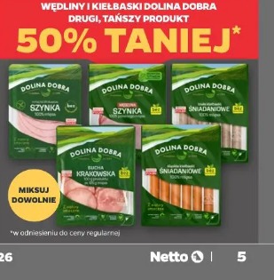 Wędliny i kiełbaski Dolina dobra drugi, tańszy 50% taniej