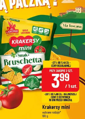 Krakersy mini Lajkonik smak Bruschetta