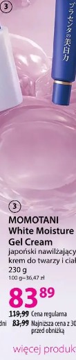 MOMOTANI White Moisture Gel Cream japoński nawilżający krem do twarzy i ciała