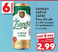 Żatecký Světlý Ležák Piwo 5% alk.