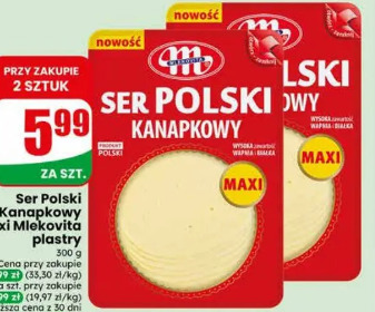 Ser Polski Kanapkowy Maxi Mlekovita plastry