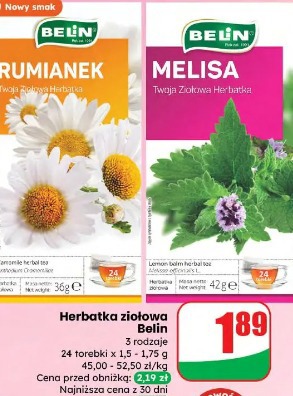 Herbatka ziołowa Belin