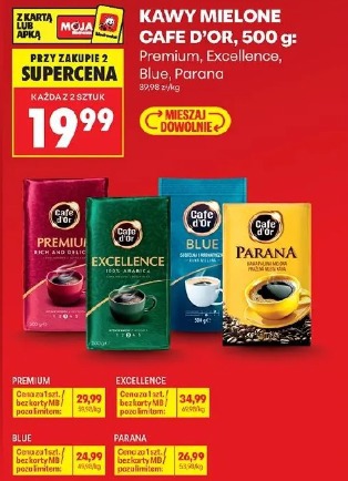 Kawy mielone Cafe d'Or Premium, Excellence, Blue, Parana