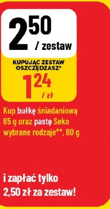 Bułka śniadaniowa + Pasta Seko wybrane rodzaje