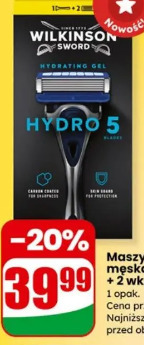 Maszynka do golenia męska Hydro5 rączka + 2 wkłady Wilkinson
