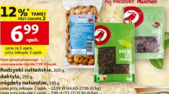 Rodzynki sułtańskie, daktyle, migdały naturalne