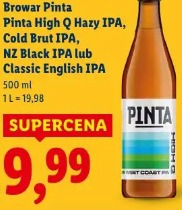 Browar Pinta Pinta High Q Hazy IPA, Cold Brut IPA, NZ Black IPA lub Classic English IPA