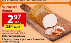Baleron wieprzowy lub polędwica sopocka w kawałku