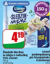 Śledzik Na Raz w oleju z cebulką XXL Lisner