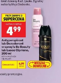 Antyperspirant lub dezodorant w spray'u Be Beauty lub Lucca Cipriano, 200 ml