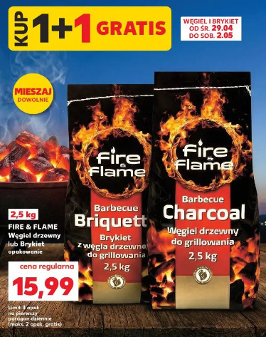 Węgiel drzewny lub Brykiet 1+1 gratis