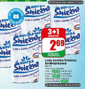 Lody kostka Śnieżna Śmietankowa