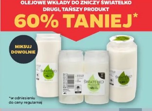 Olejowe wkłady do zniczy Światełko