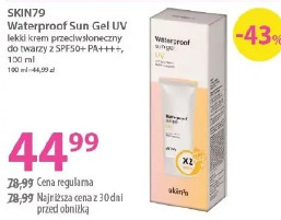 Skin79 Waterproof Sun Gel UV lekki krem przeciwsłoneczny do twarzy SPF50+ PA+++
