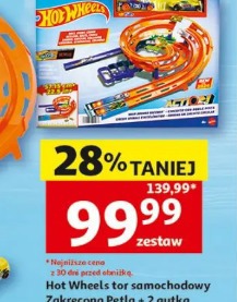 Hot Wheels tor samochodowy Zakręcona Pętla + 2 autka