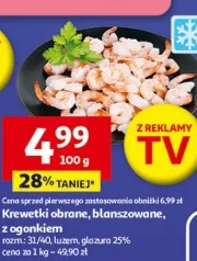 Krewetki obrane, blanszowane, z ogonkiem