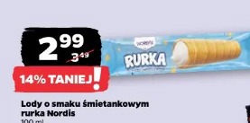 Lody o smaku śmietankowym rurka Nordis