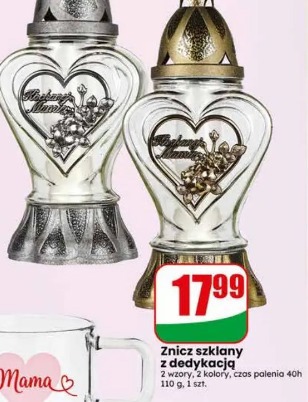 Znicz szklany z dedykacją