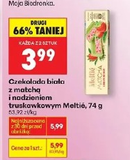 Czekolada biała z nadzieniem truskawkowym Meltić