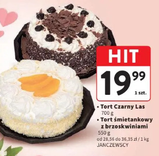 Tort Czarny Las / śmietankowy z brzoskwiniami  Janczewscy