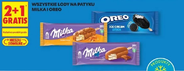 Lody na patyku Milka i Oreo