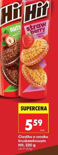 Ciastka o smaku truskawkowym Hit