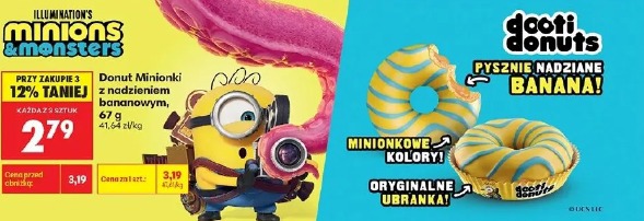 Donut Minionki z nadzieniem bananowym