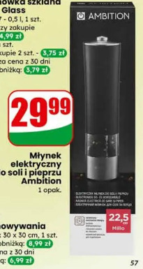 Młynek elektryczny do soli i pieprzu Ambition