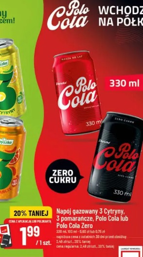 Napój gazowany 3 Cytryny, 3 pomarańcze, Polo Cola lub Polo Cola Zero