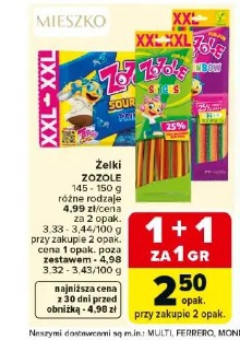 Zozole sicks, sour, jelly