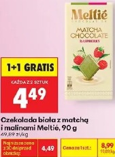 Czekolada biała z matchą i malinami Meltié